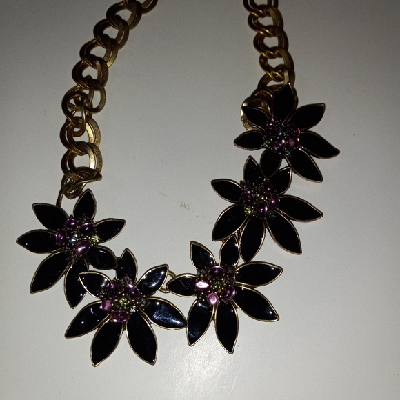 Coldwater creek black and goldtone necklace - Picture 5 of 8